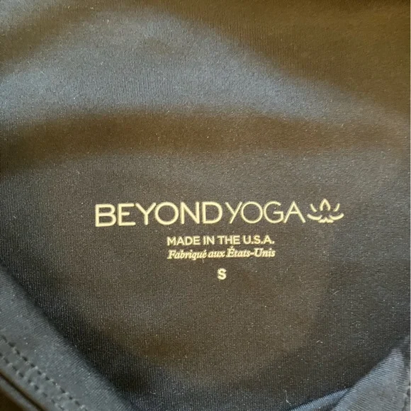 Beyond Yoga Black Leggings with Laser Cut Mesh Detail - Picture 6 of 7